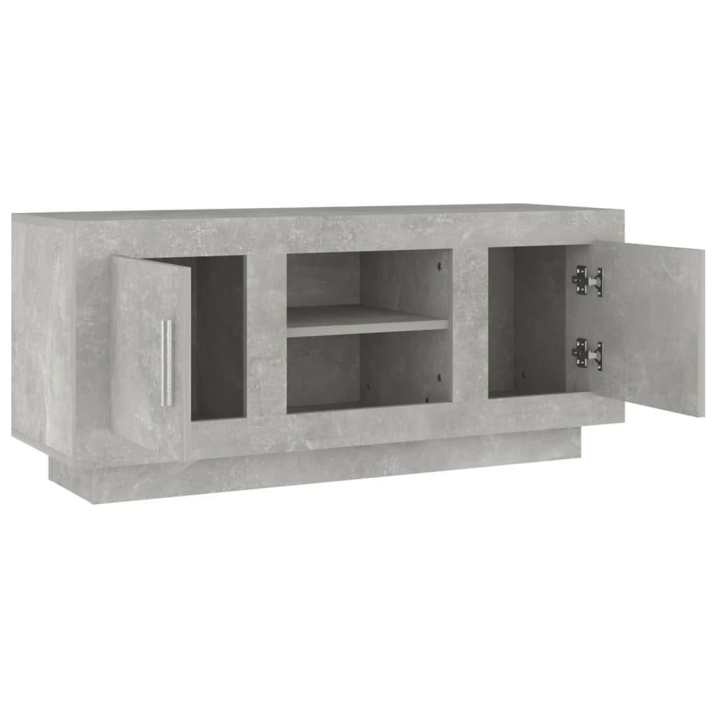 Meuble TV gris béton 102x35x45 cm en bois