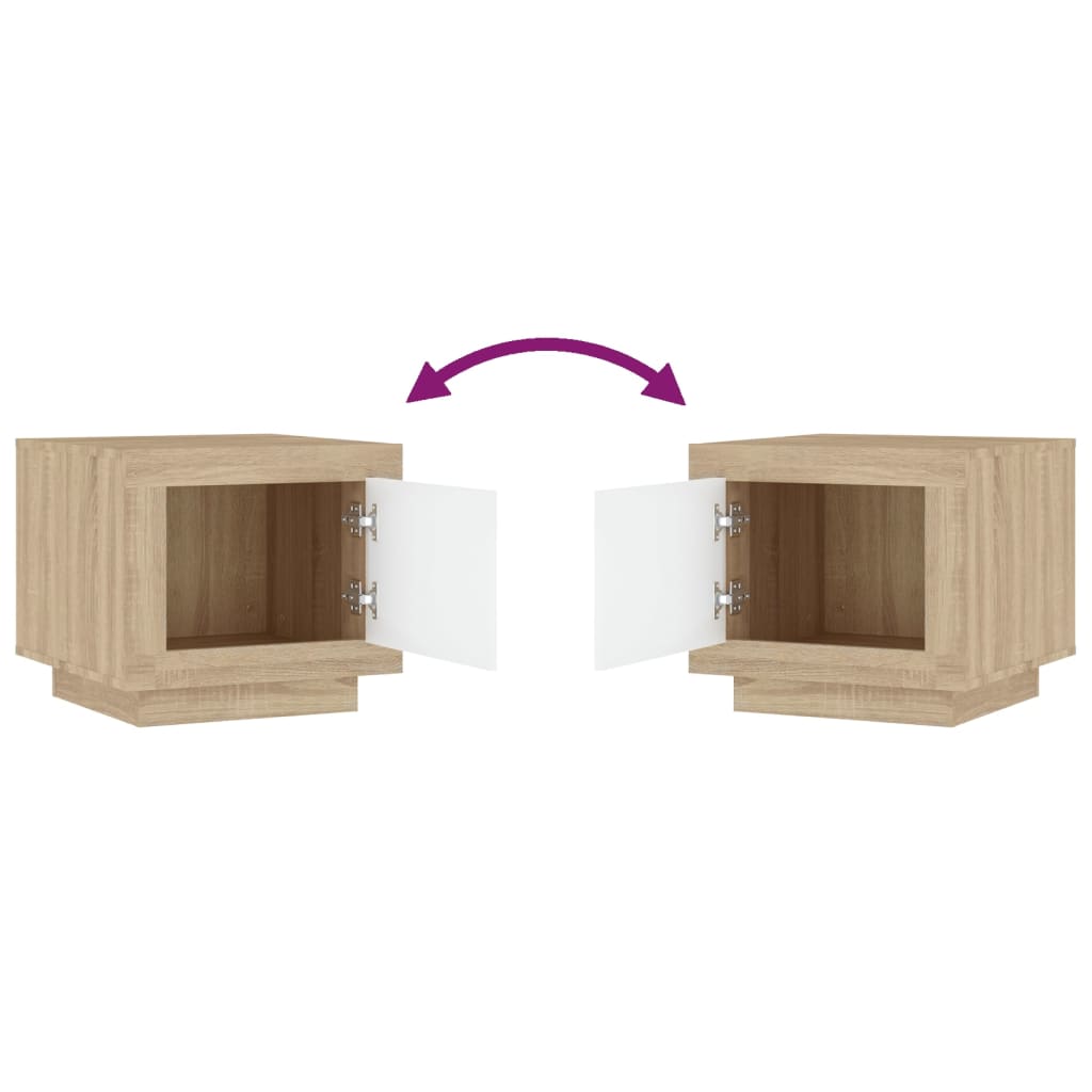Coffee table white and Sonoma oak 51x50x45 cm wood material