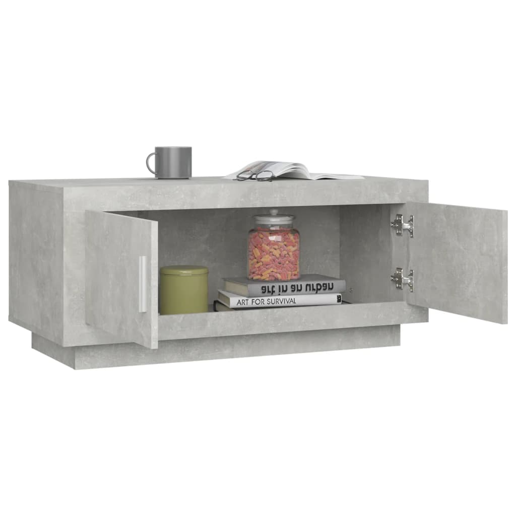 Table basse gris béton 102x50x45 cm en bois