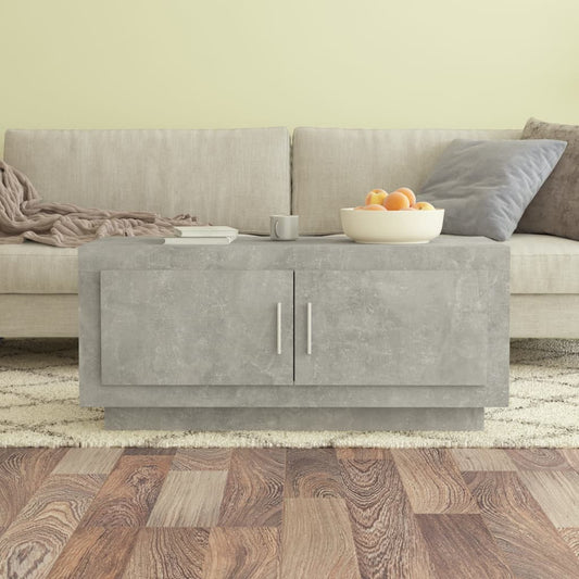 Table basse gris béton 102x50x45 cm en bois