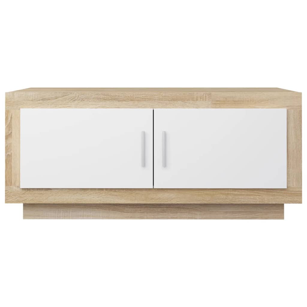 Couchtisch Weiß Sonoma-Eiche 102x50x45 cm Holzwerkstoff