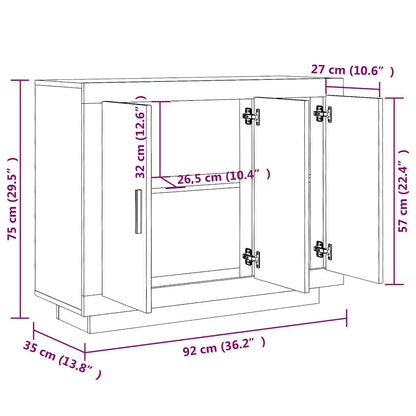 Sideboard Weiß 92x35x75 cm Holzwerkstoff