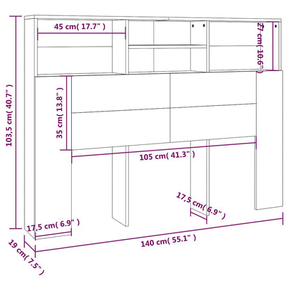 Kopfteilschrank Sonoma-Eiche 140 x 19 x 103,5 cm