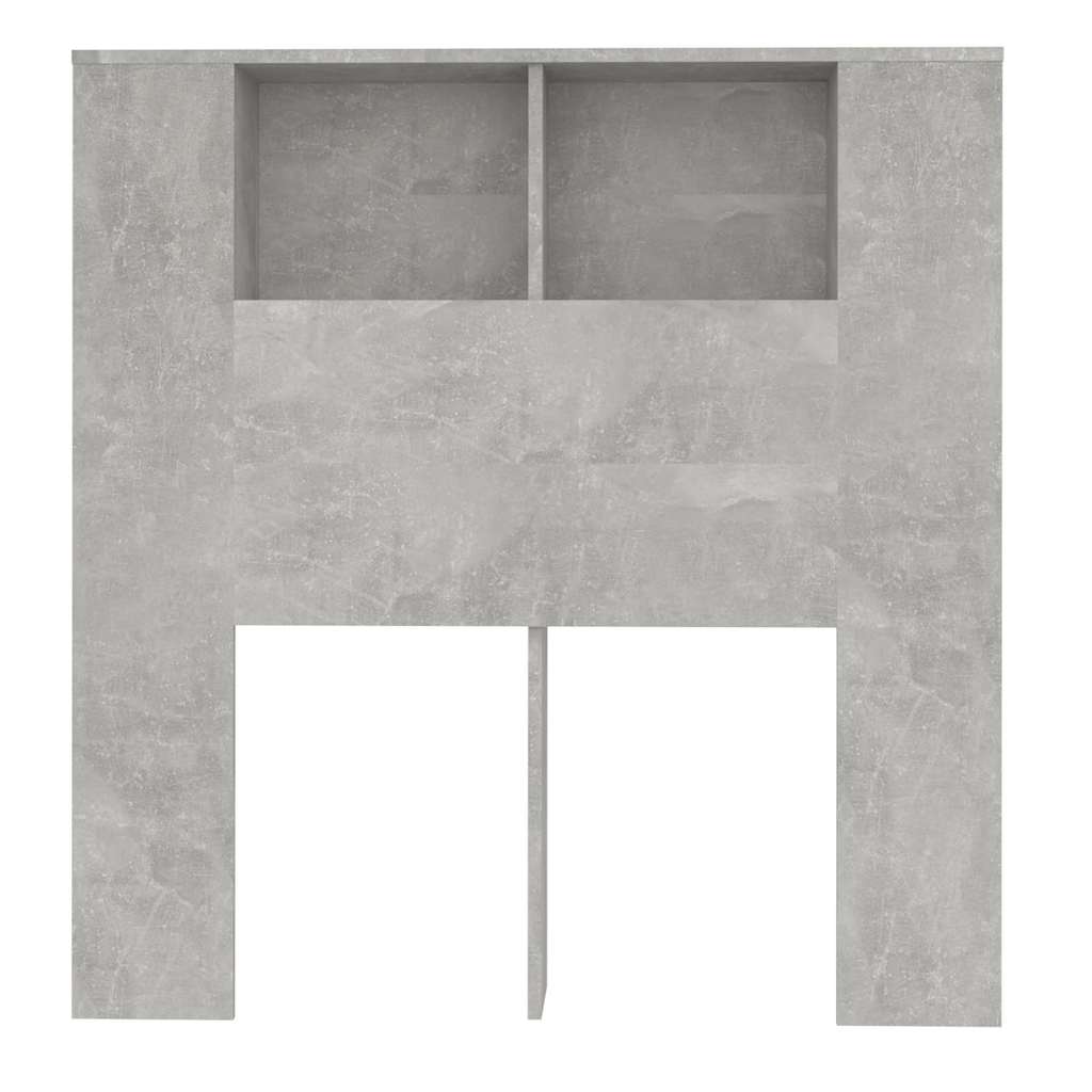 Kopfteil mit Ablagen Betongrau 100x18,5x102,5 cm