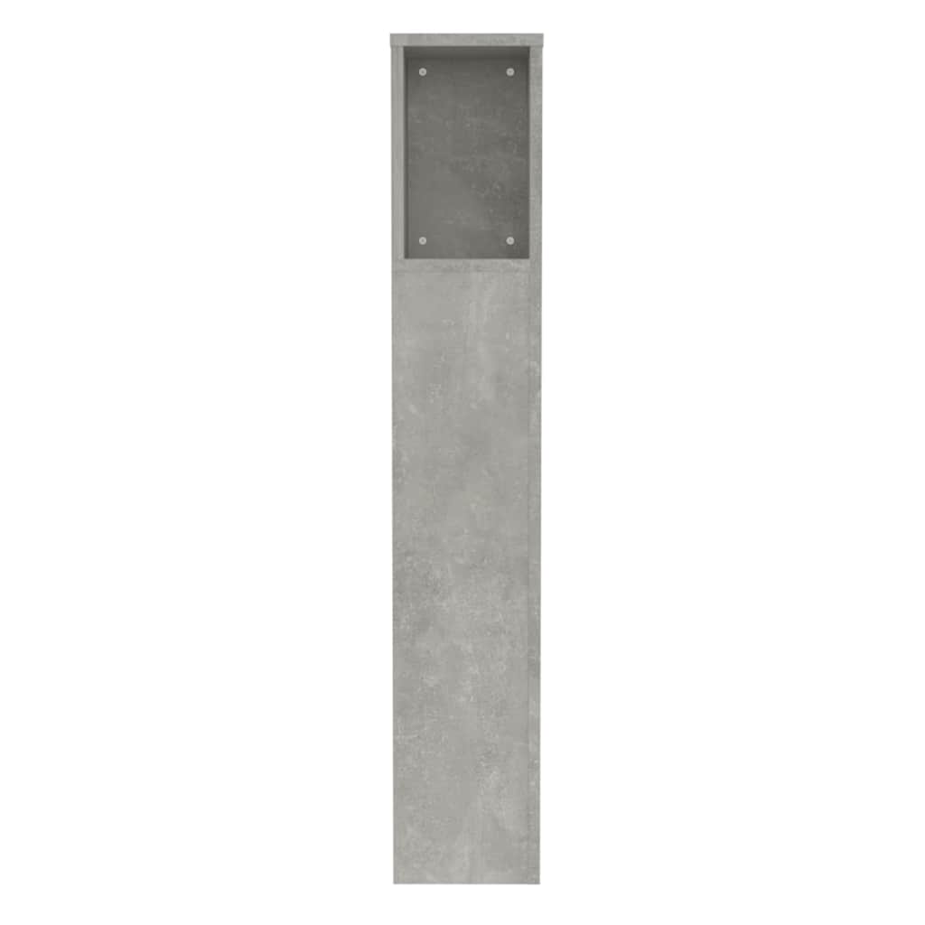 Kopfteil mit Ablagen Betongrau 100x18,5x102,5 cm