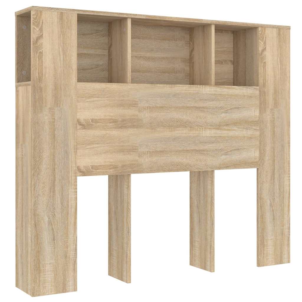 Kopfteil mit Ablagen Sonoma-Eiche 120x18,5x102,5 cm