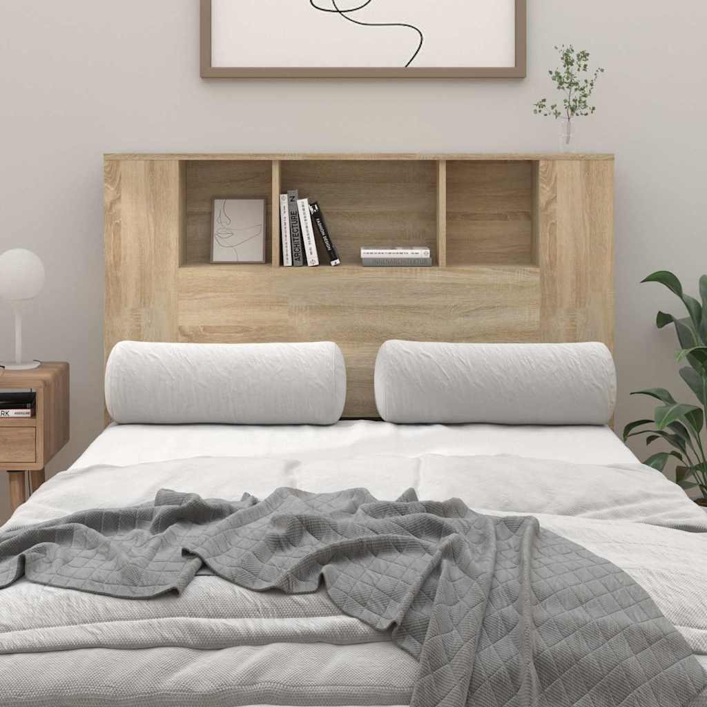 Kopfteil mit Ablagen Sonoma-Eiche 120x18,5x102,5 cm