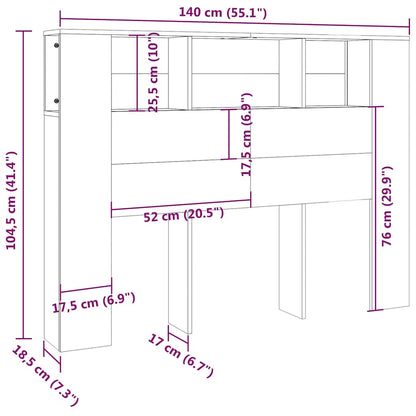 Kopfteil mit Ablagen Sonoma-Eiche 140x18,5x104,5 cm