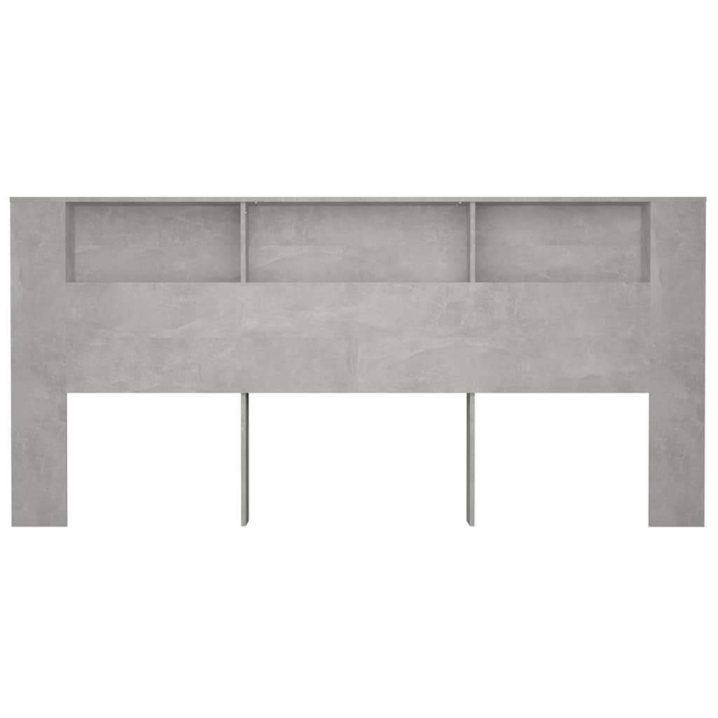 Kopfteil mit Ablagen Betongrau 220x18,5x104,5 cm