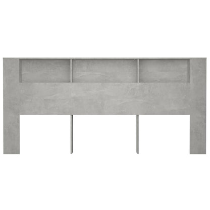 Kopfteil mit Ablagen Betongrau 220x18,5x104,5 cm