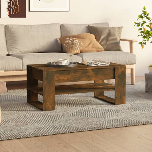 Coffee table smoked oak 102x55x45 cm wood material