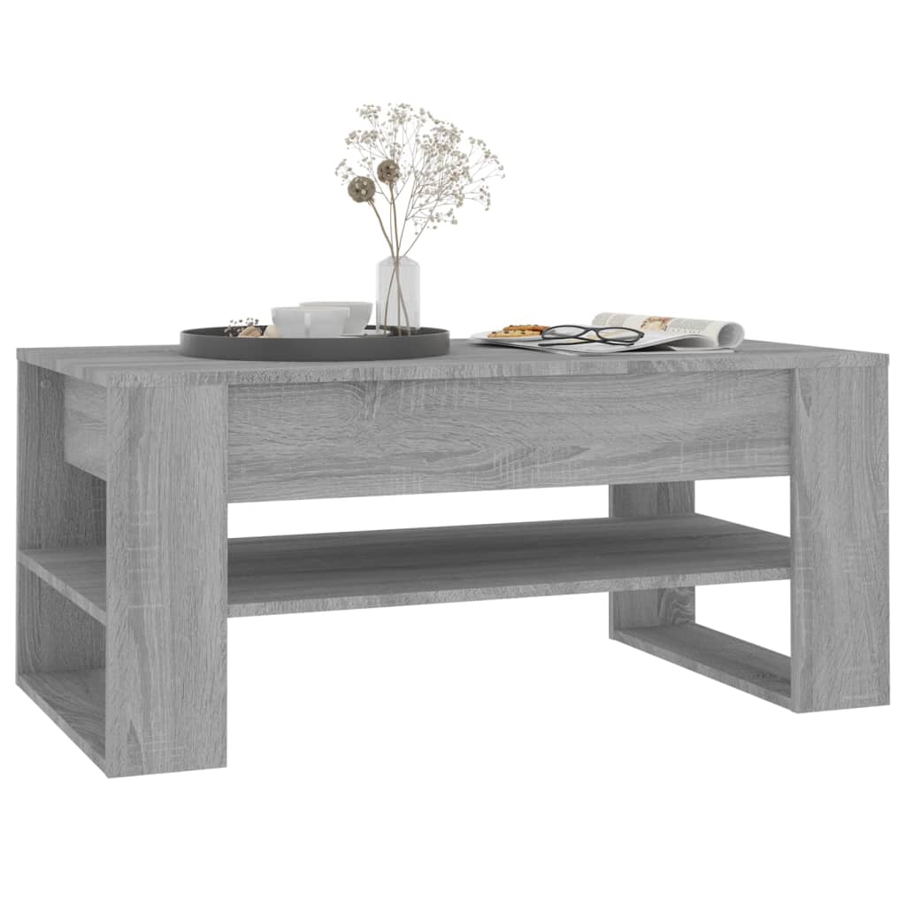 Table basse Sonoma grise 102x55x45 cm en bois