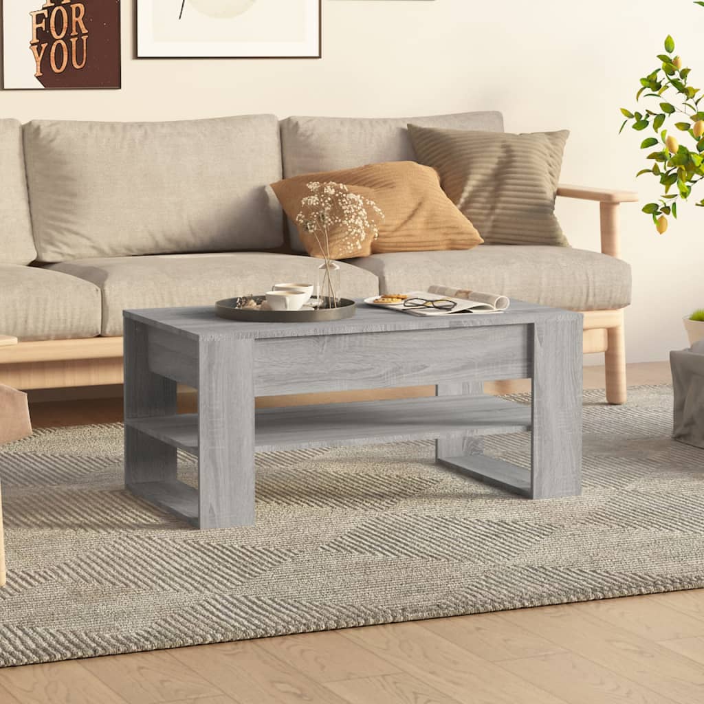 Table basse Sonoma grise 102x55x45 cm en bois