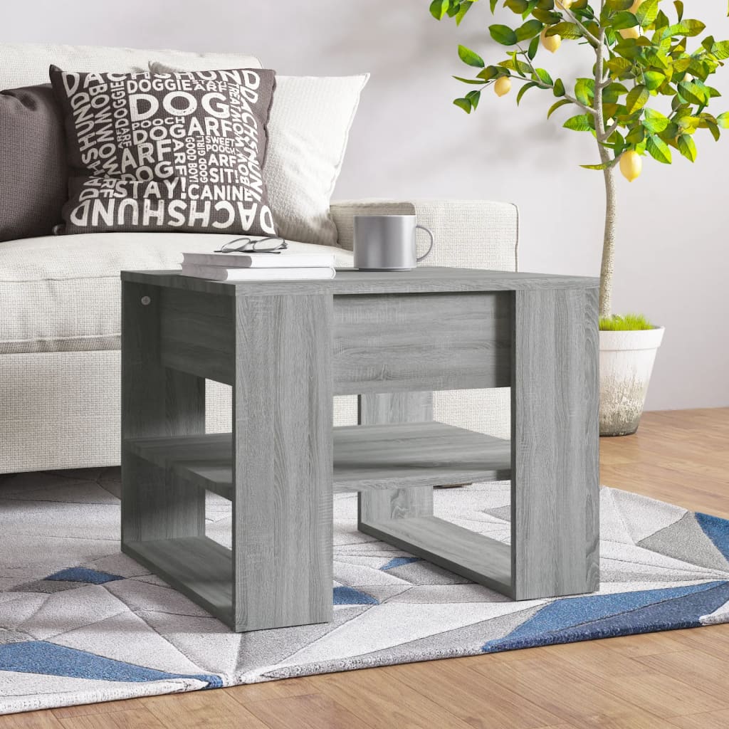 Table basse Sonoma grise 55,5x55x45 cm en bois