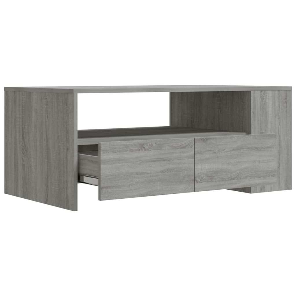 Table basse Sonoma grise 102x55x42 cm en bois