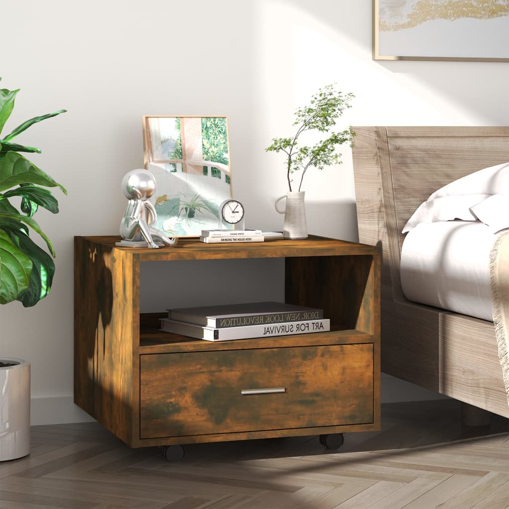 Table basse chêne fumé 55x55x40 cm en bois