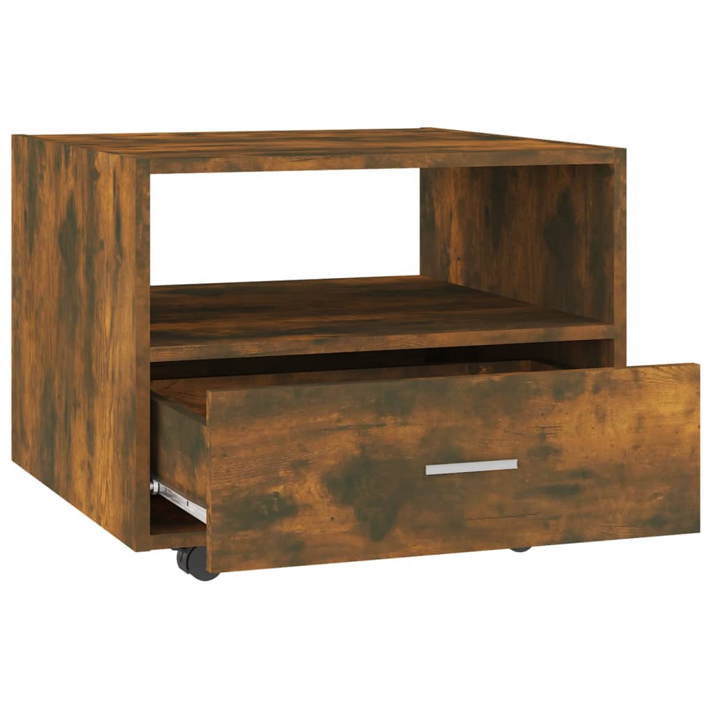 Table basse chêne fumé 55x55x40 cm en bois