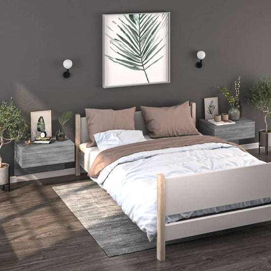 Wall Bedside Tables 2 pcs. Gray Sonoma