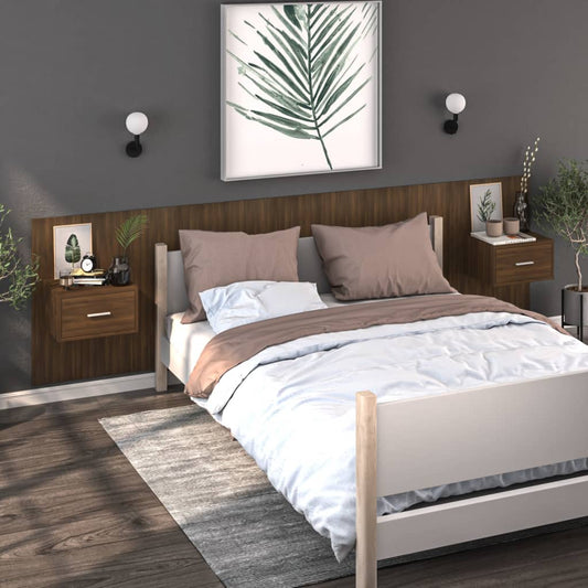 Wall Bedside Tables 2 pcs. Brown Oak Look