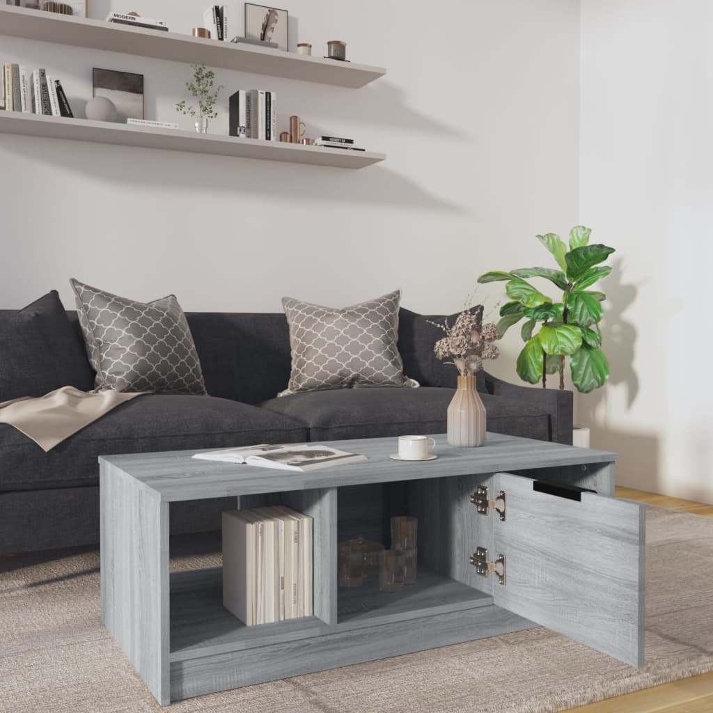 Table basse Sonoma grise 102x50x36 cm en bois