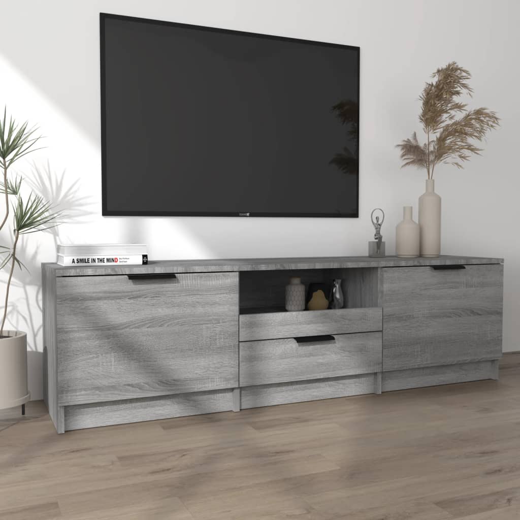 TV Cabinet Gray Sonoma 140x35x40 cm Wood Material