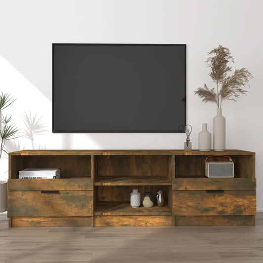 Meuble TV chêne fumé 150x33,5x45 cm matériau bois