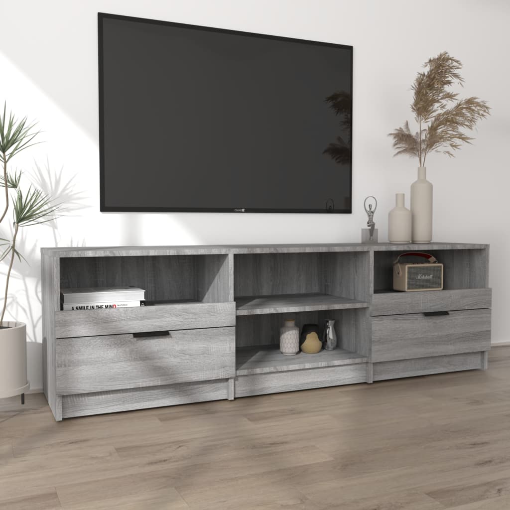 TV Cabinet Grey Sonoma 150x33.5x45 cm Wood Material