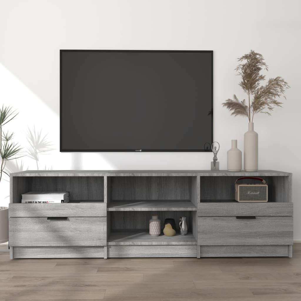 TV Cabinet Grey Sonoma 150x33.5x45 cm Wood Material
