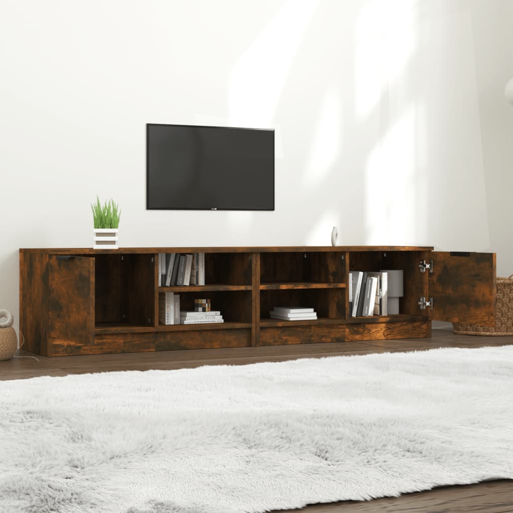 Meubles TV, lot de 2, chêne fumé, 80 x 35 x 36,5 cm, bois