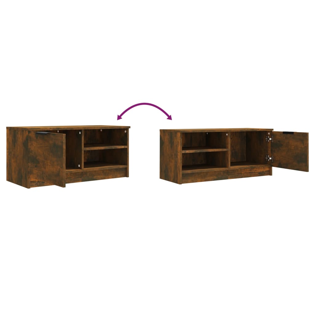 Meubles TV, lot de 2, chêne fumé, 80 x 35 x 36,5 cm, bois