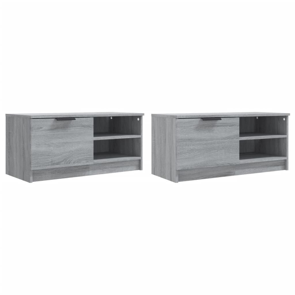 Meubles TV 2 pcs. Gris Sonoma 80x35x36,5 cm matériau bois