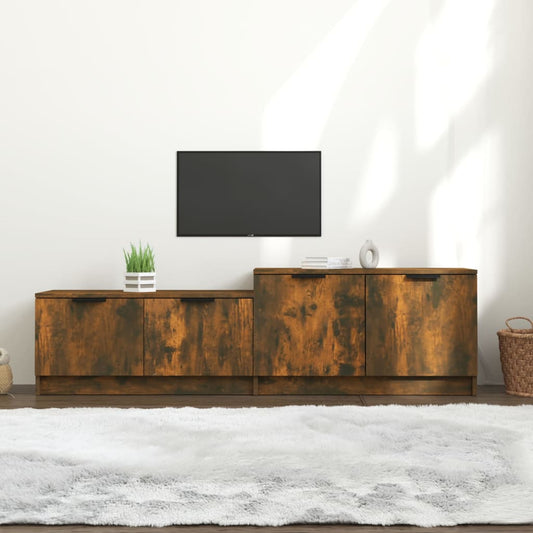 Meuble TV chêne fumé 158,5x36x45 cm matériau bois
