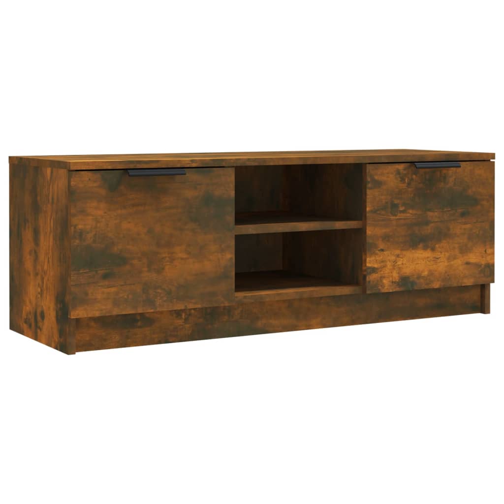 Meuble TV chêne fumé 102x35x36,5 cm matériau bois