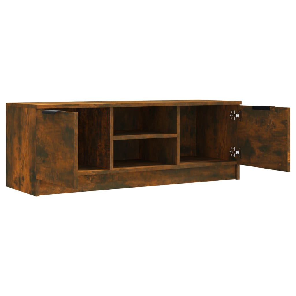 Meuble TV chêne fumé 102x35x36,5 cm matériau bois