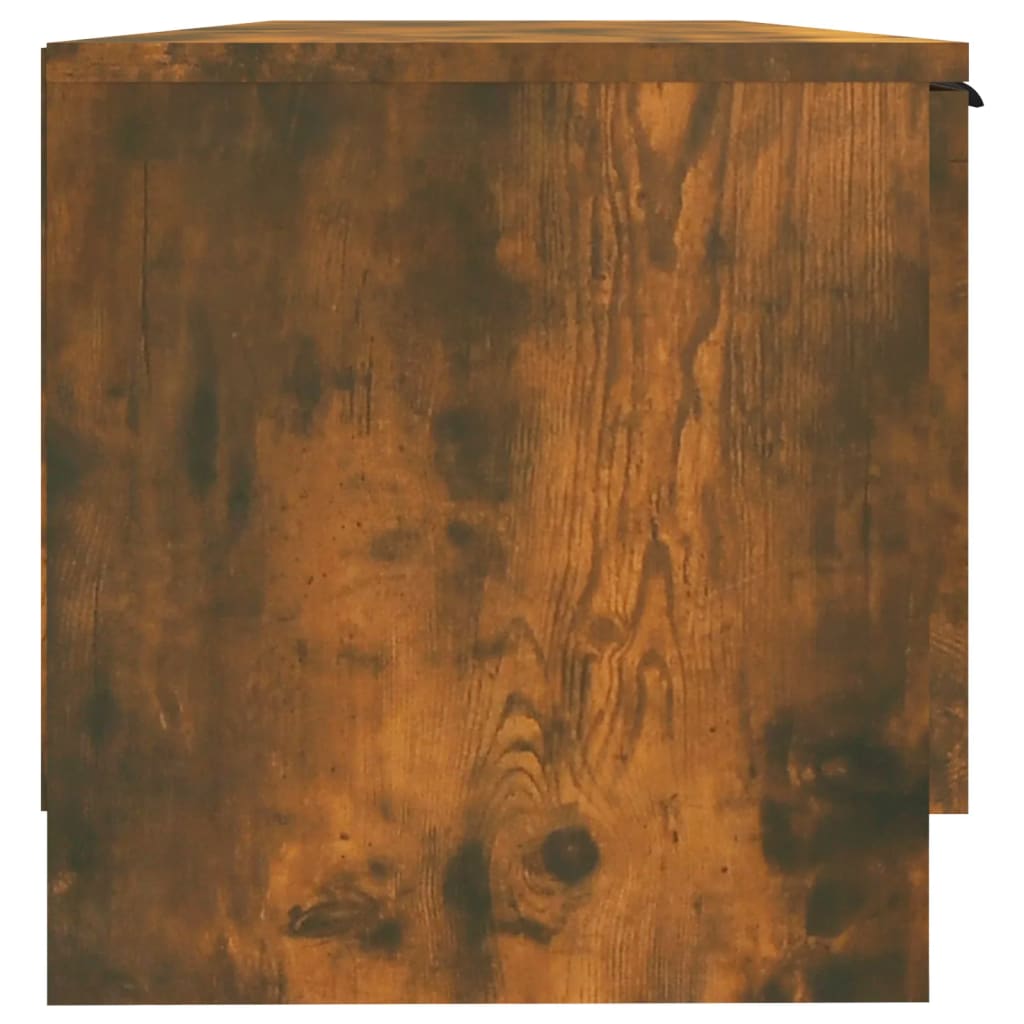 Meuble TV chêne fumé 102x35x36,5 cm matériau bois