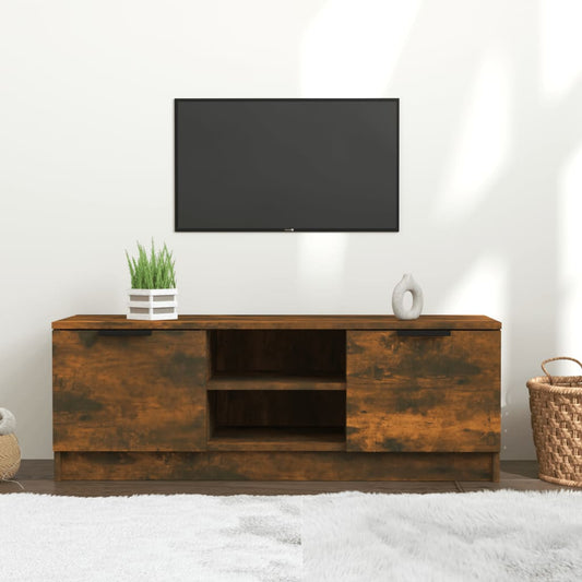 Meuble TV chêne fumé 102x35x36,5 cm matériau bois