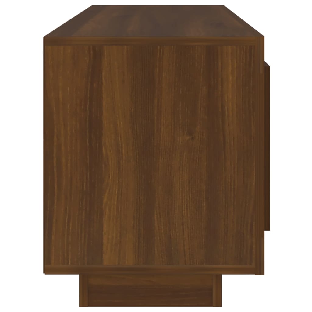 Meuble TV aspect chêne marron 102x35x45 cm matériau bois