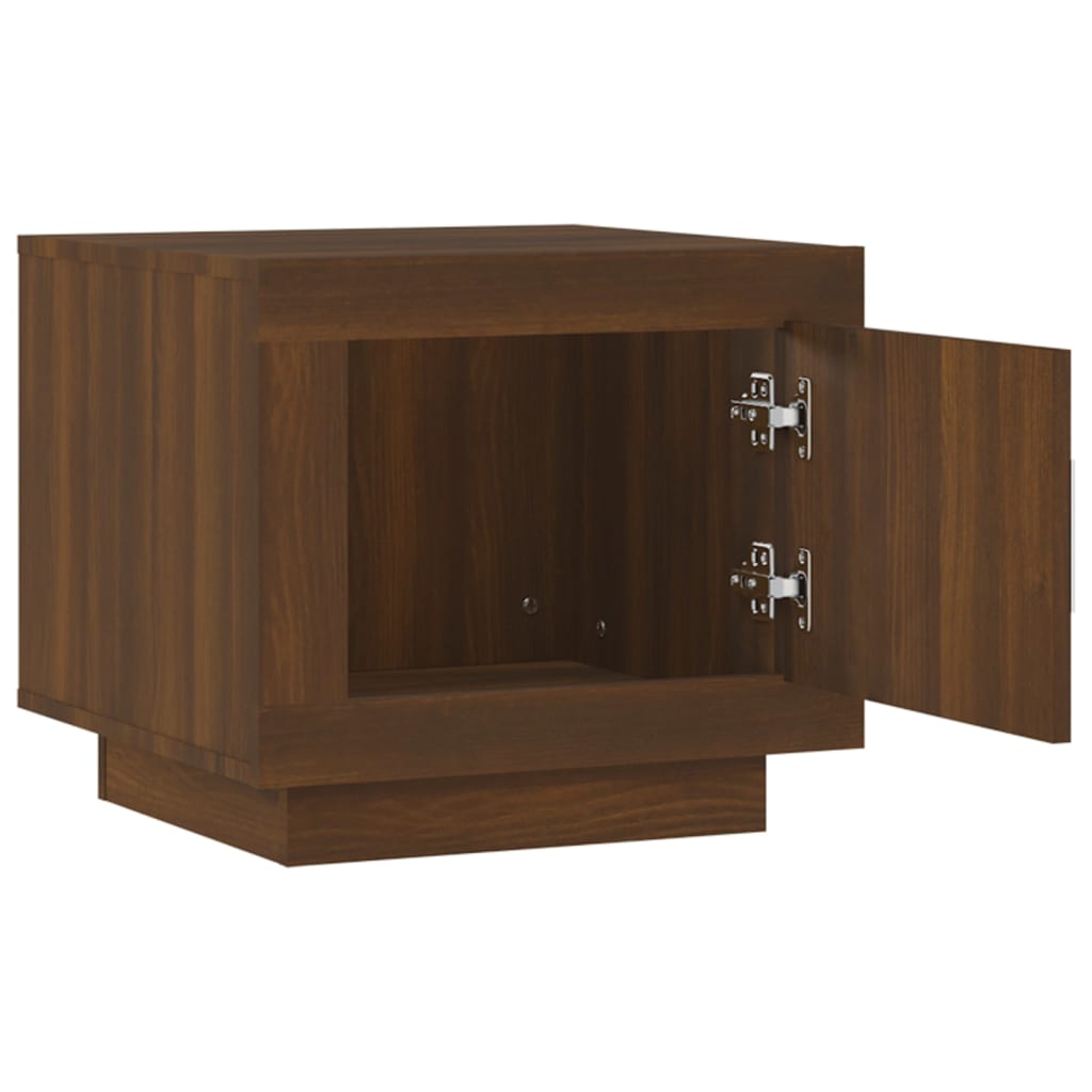 Table basse aspect chêne marron 51x50x45 cm en bois