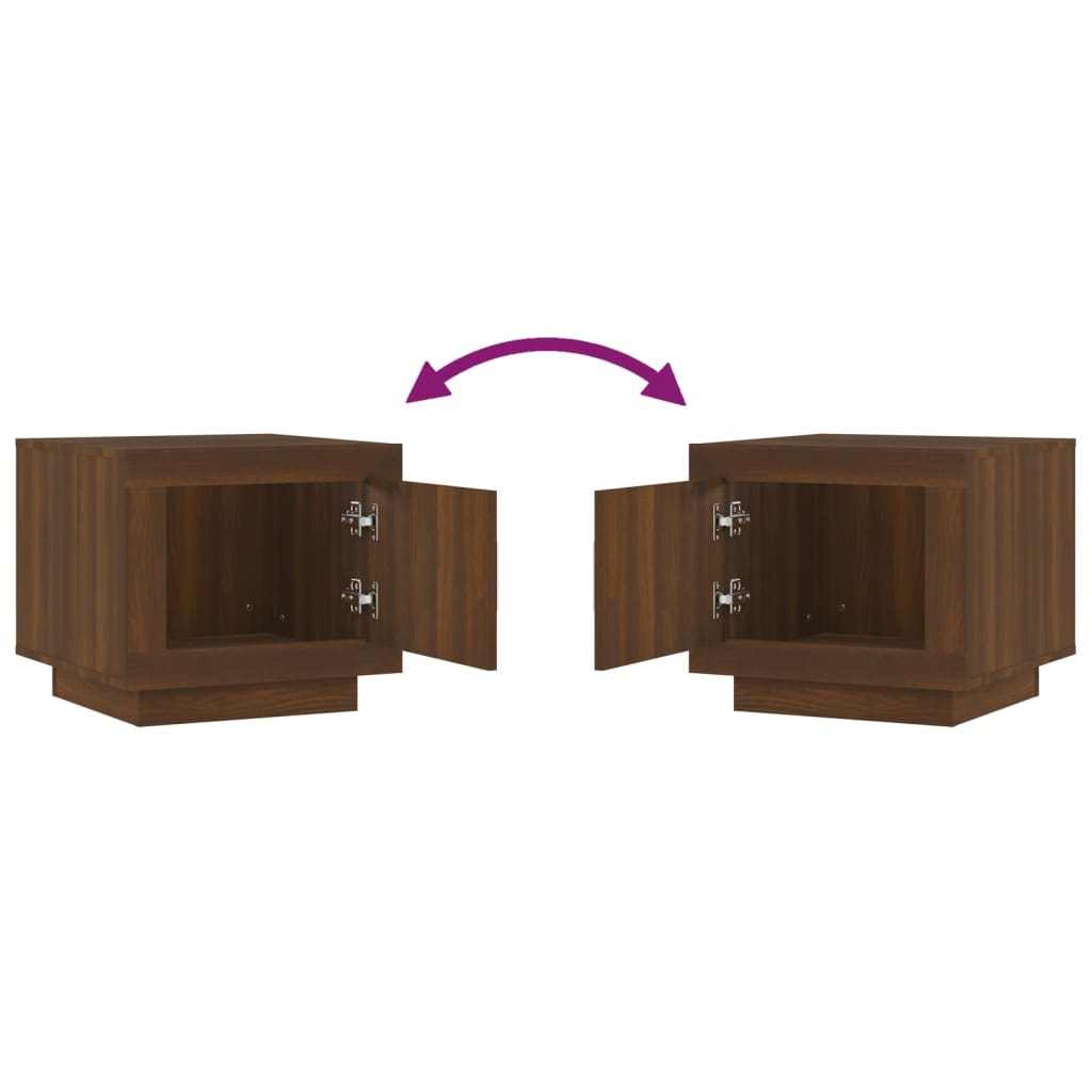 Table basse aspect chêne marron 51x50x45 cm en bois