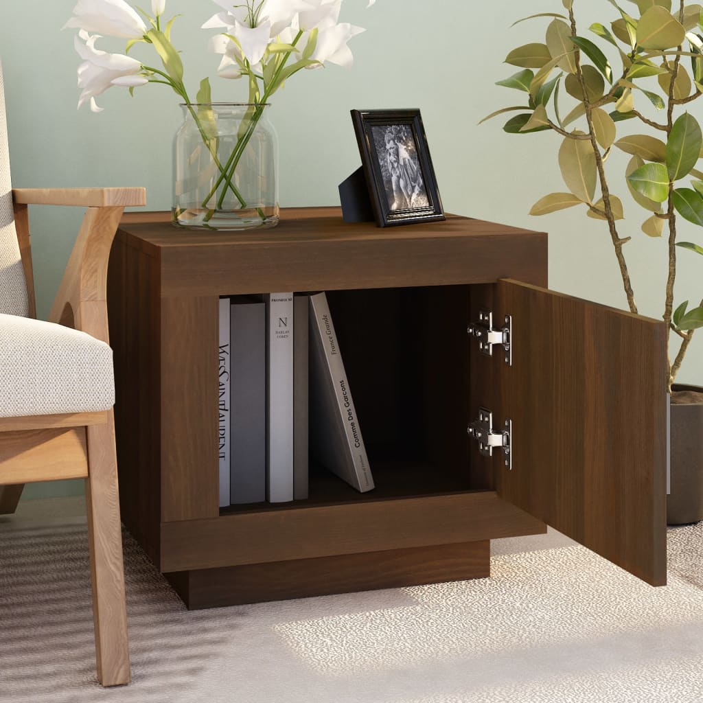 Table basse aspect chêne marron 51x50x45 cm en bois