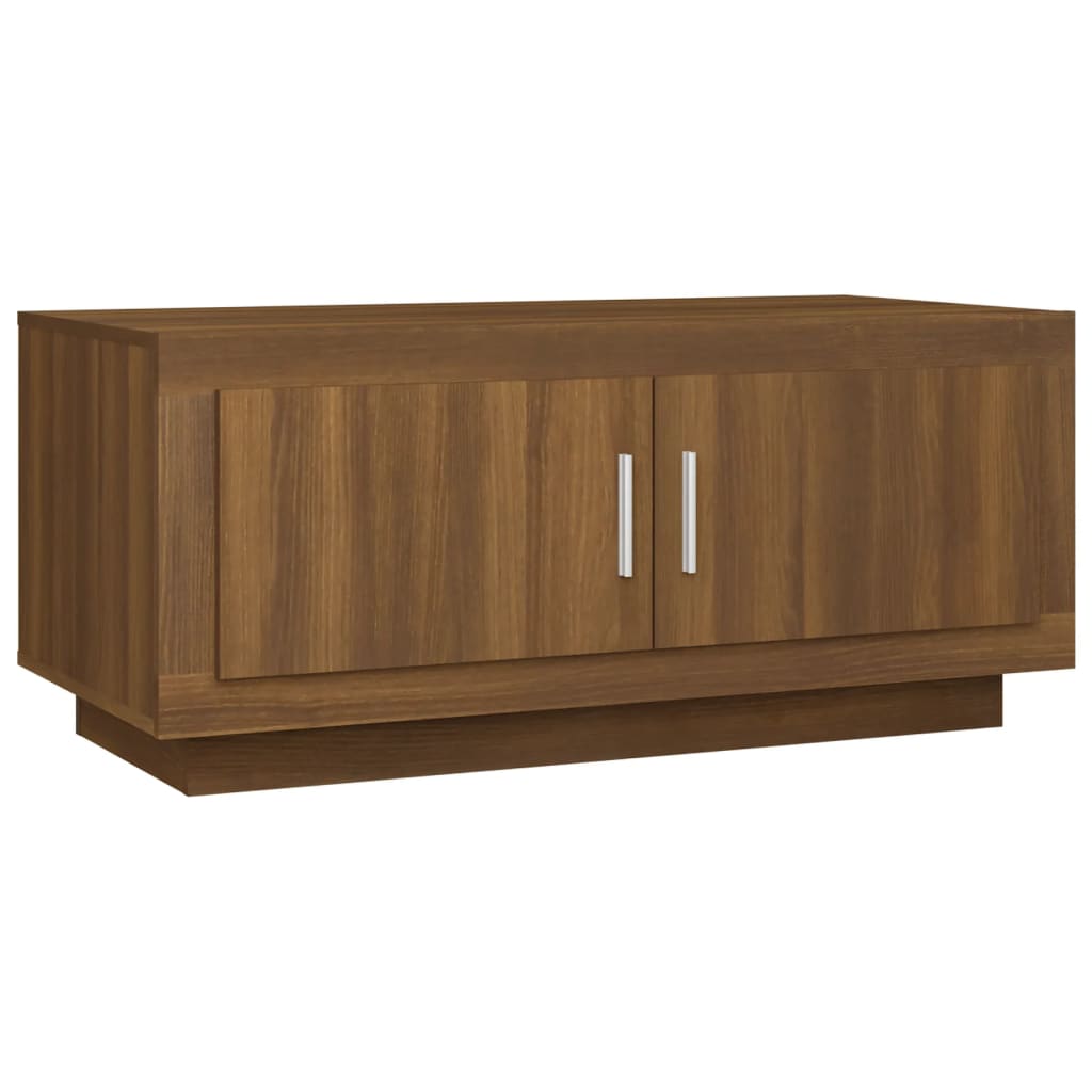 Table basse aspect chêne marron 102x50x45 cm en bois