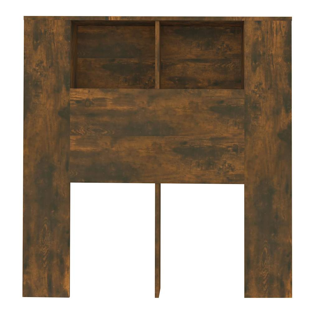 Kopfteil mit Ablagen Räuchereiche 100x18,5x102,5 cm