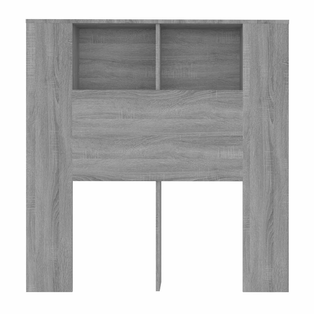 Kopfteil mit Ablagen Grau Sonoma 100x18,5x102,5 cm