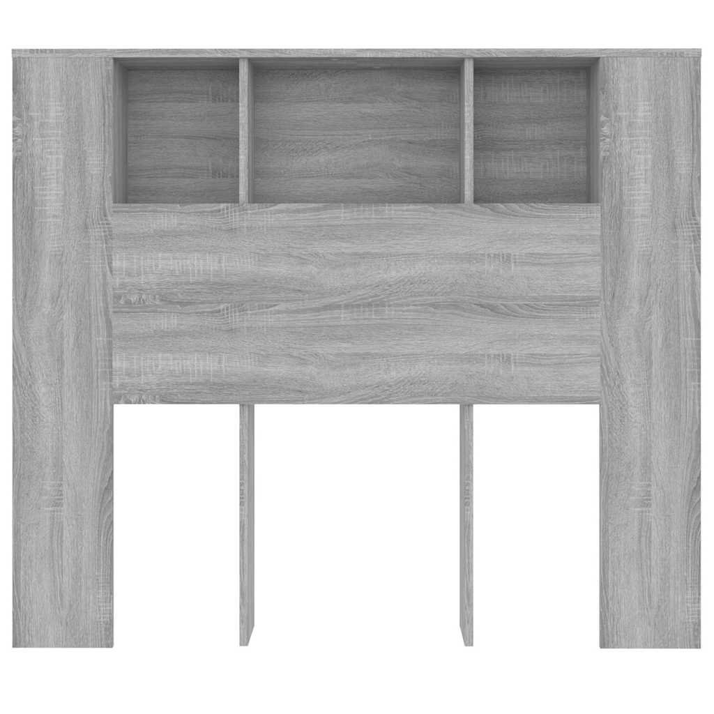 Kopfteil mit Ablagen Grau Sonoma 120x18,5x102,5 cm