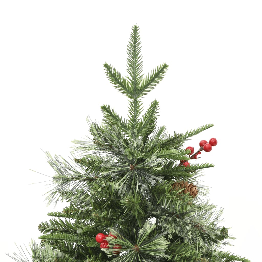 Weihnachtsbaum mit Beleuchtung und Kiefernzapfen Grün 120 cm