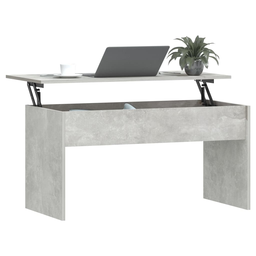 Table basse gris béton 102x50,5x52,5 cm en bois