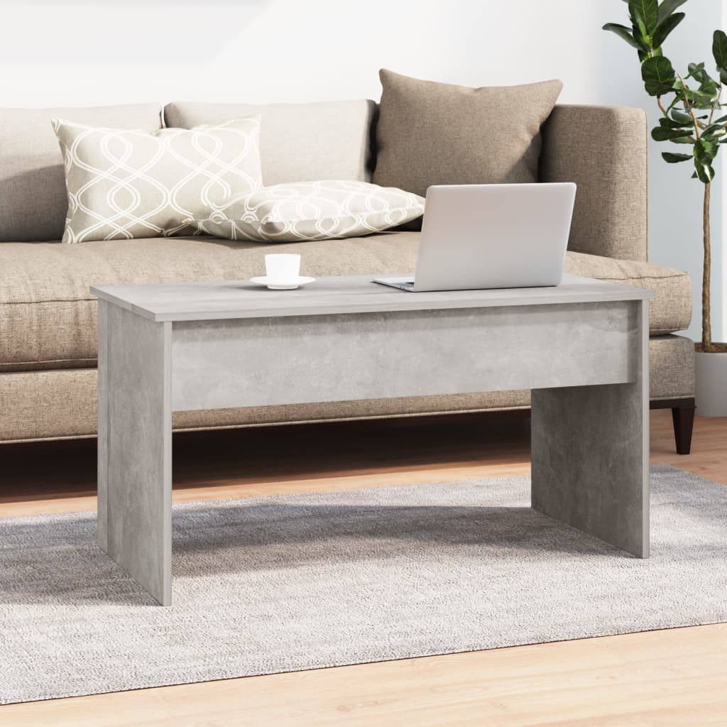 Table basse gris béton 102x50,5x52,5 cm en bois