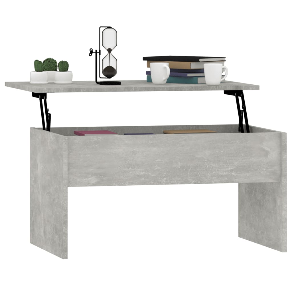 Table basse gris béton 80x50,5x41,5 cm en bois