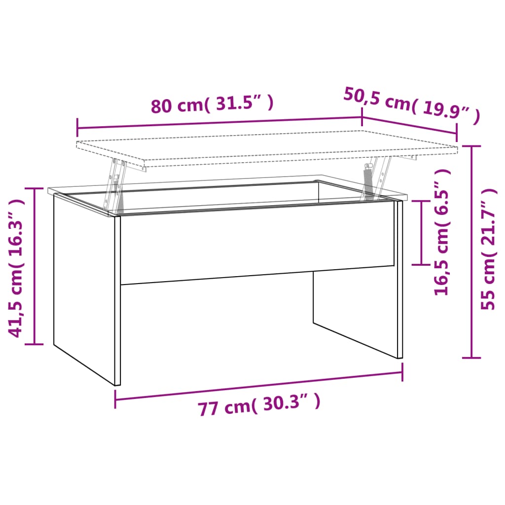 Couchtisch Betongrau 80x50,5x41,5 cm Holzwerkstoff