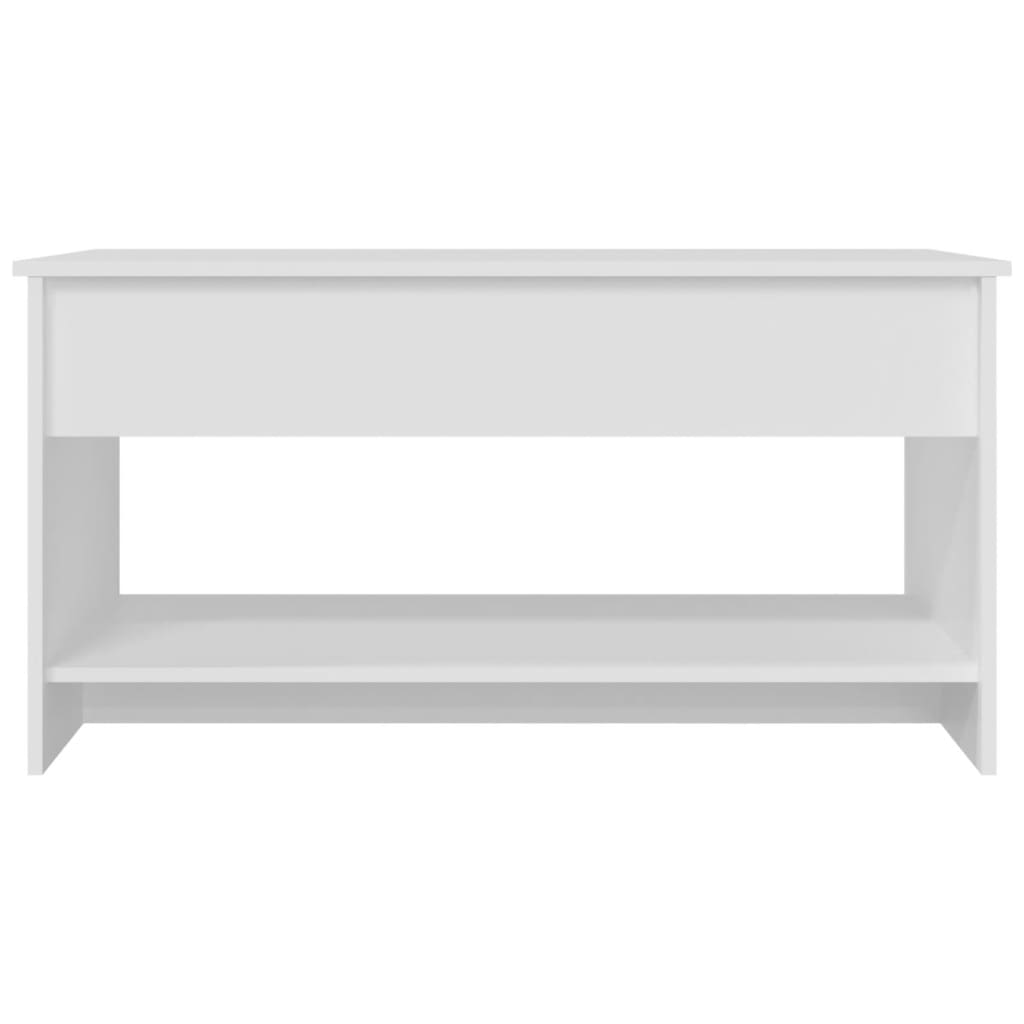 Table basse blanche 102x50x52,5 cm en bois